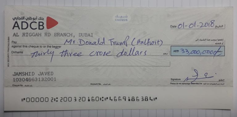 Pakistanis To Donald Trump: Here’s A Cheque For That $33 Billion In Aid