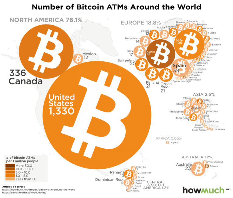 Mapping Out The World’s Bitcoin ATMs