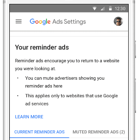 Google Reminder Ads Mute