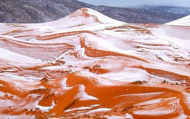 Snowfall in the Sahara Desert