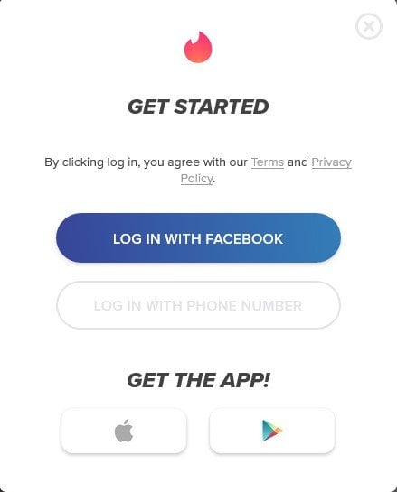 tinder login without facebook