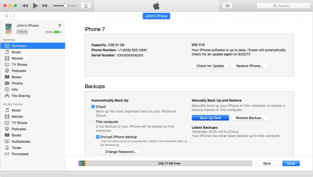 iTunes Backup