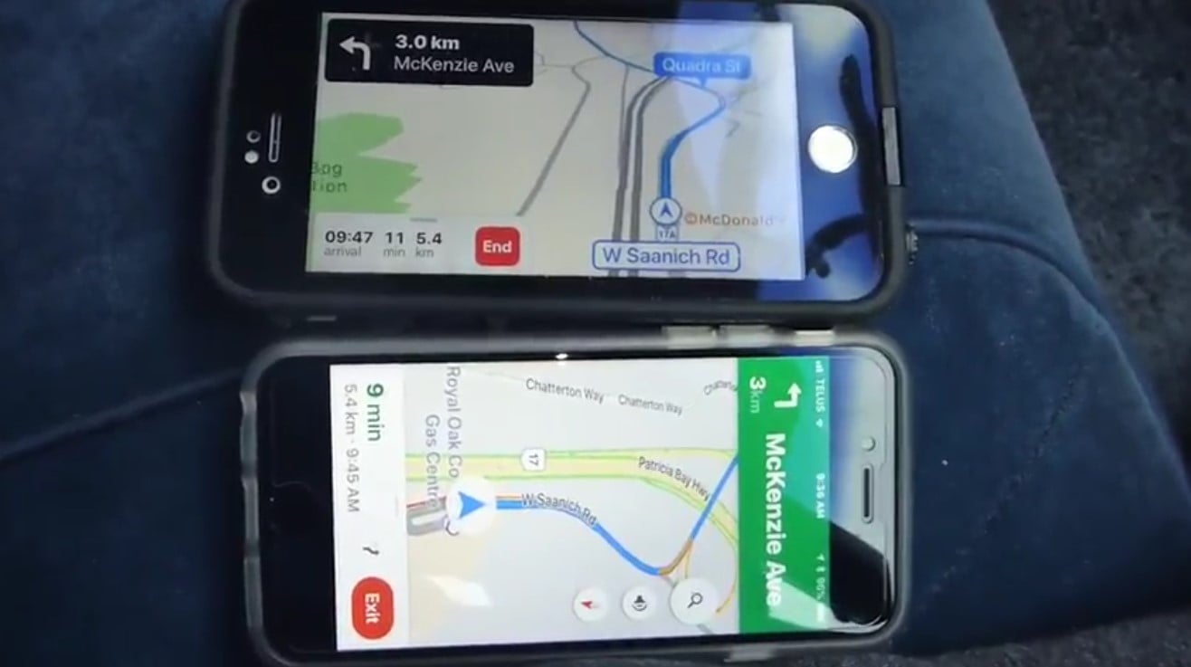 Apple Maps vs Google Maps vs Waze