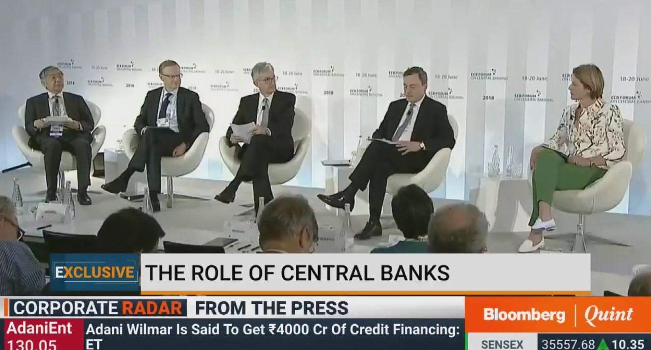 Central Bankers Panel, Jerome Powell, Mario Draghi, Haruhiko Kuroda, Philip Lowe