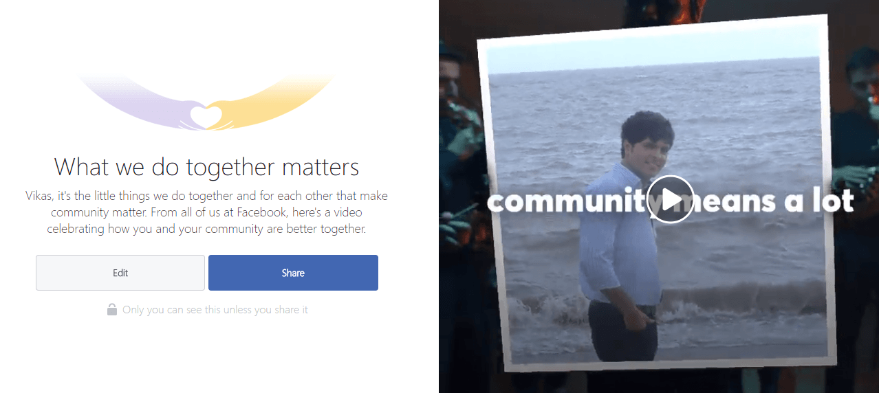 Facebook What We Do Together Matters Community Video