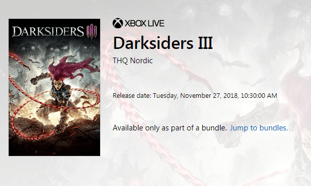 Darksiders 3 release date