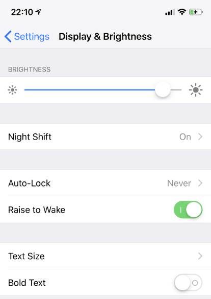 iOS 12 True Tone Option