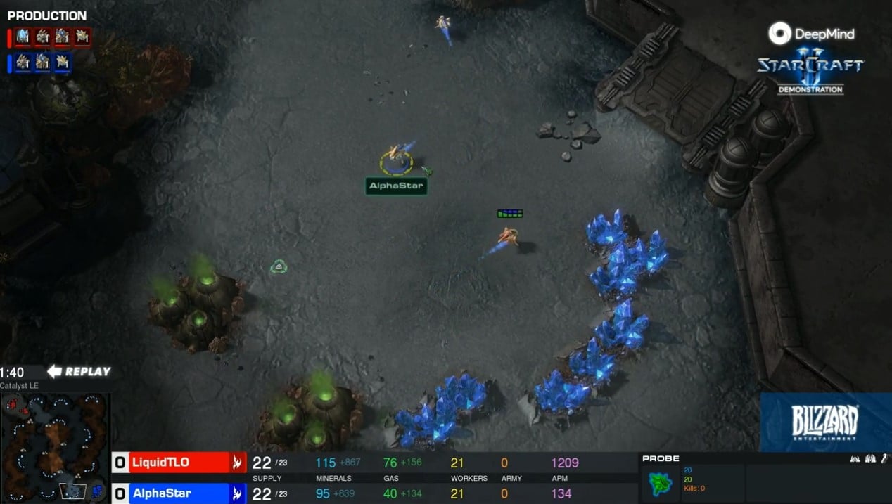 DeepMind's AI Professional Starcraft II Players