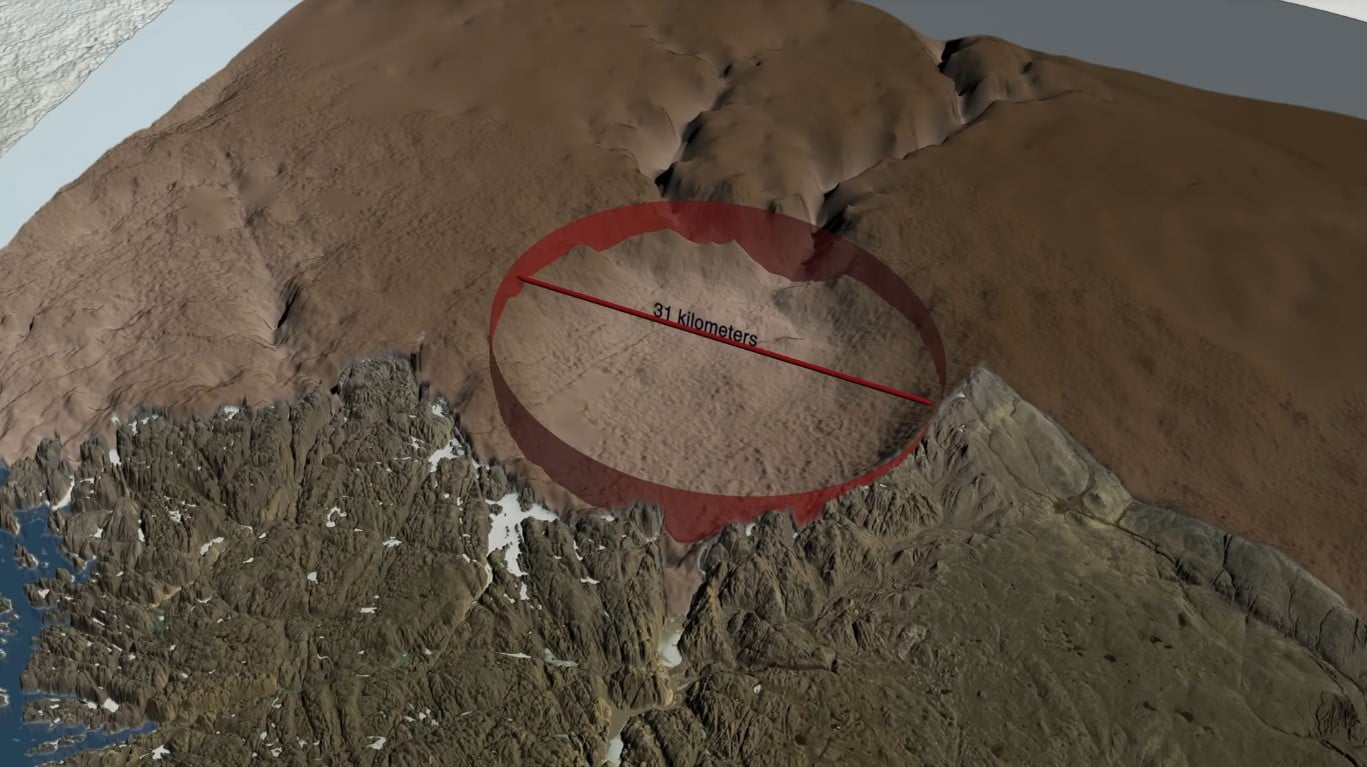 Huge Crater Beneath Greenland's ice