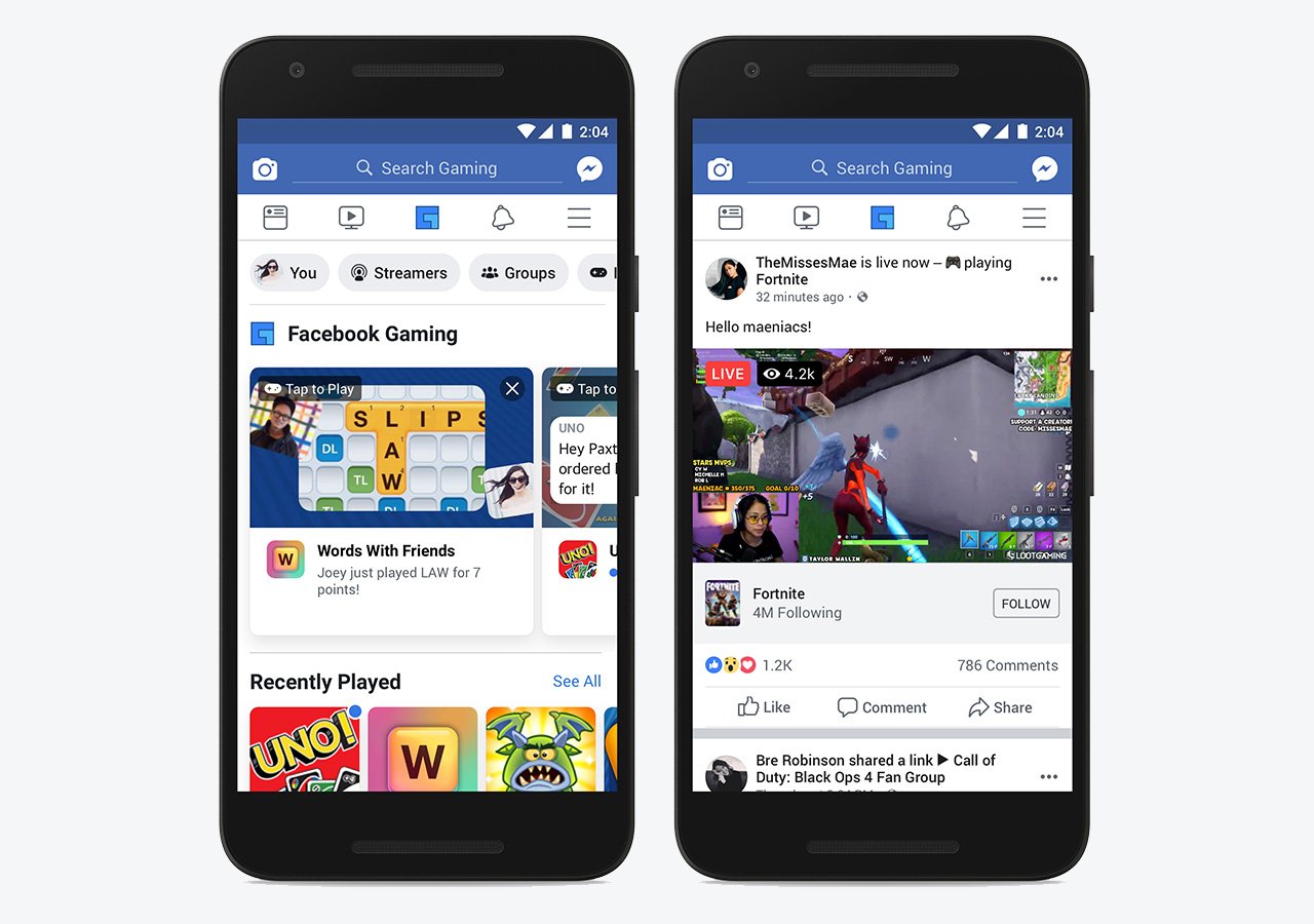 Facebook Gaming Tab