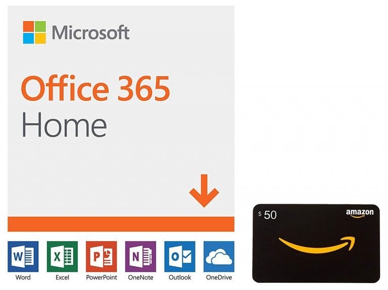Microsoft Office 365 Home With A $50 Amazon Gift Card For $99.99