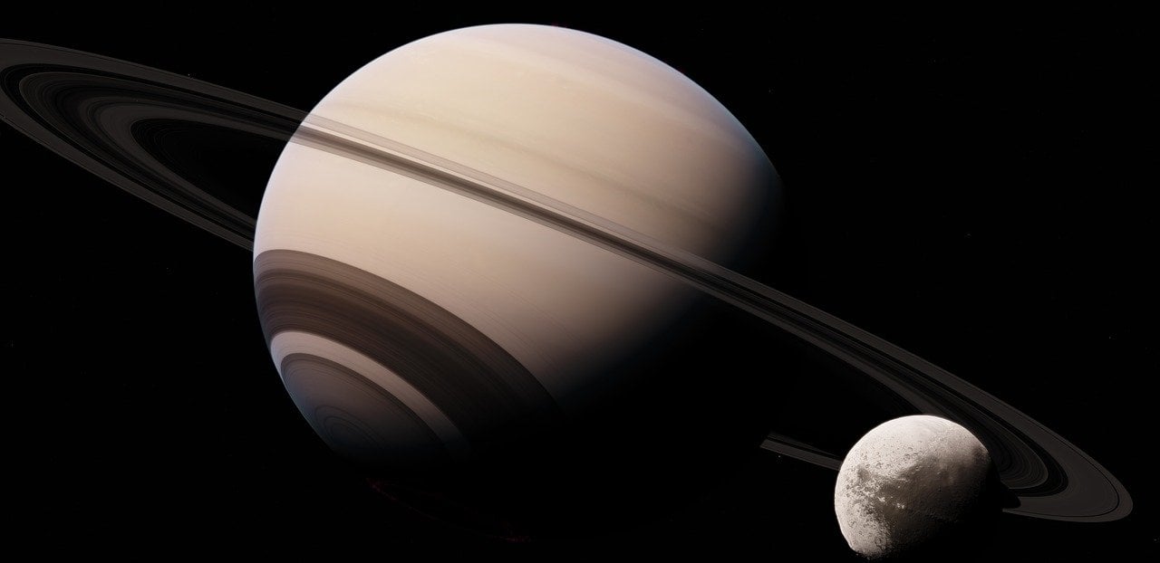 Collection Of Mini-Moons Saturn's Rings
