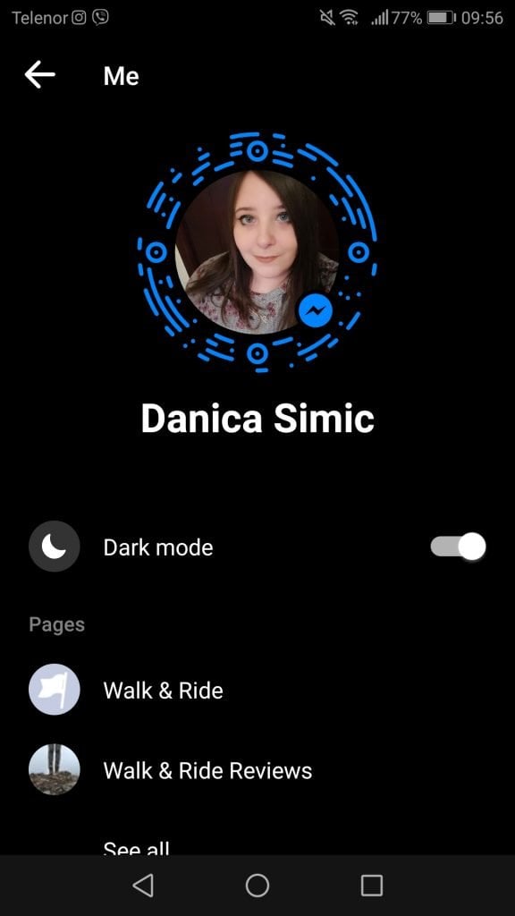 Facebook Messenger Dark Mode