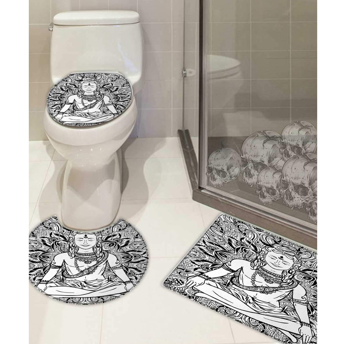 Lord Shiva Toilet Cover Set at Amazon; May 2, 2019