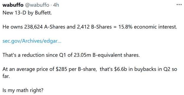 Berkshire Hathaway Q2 Share Repurchases