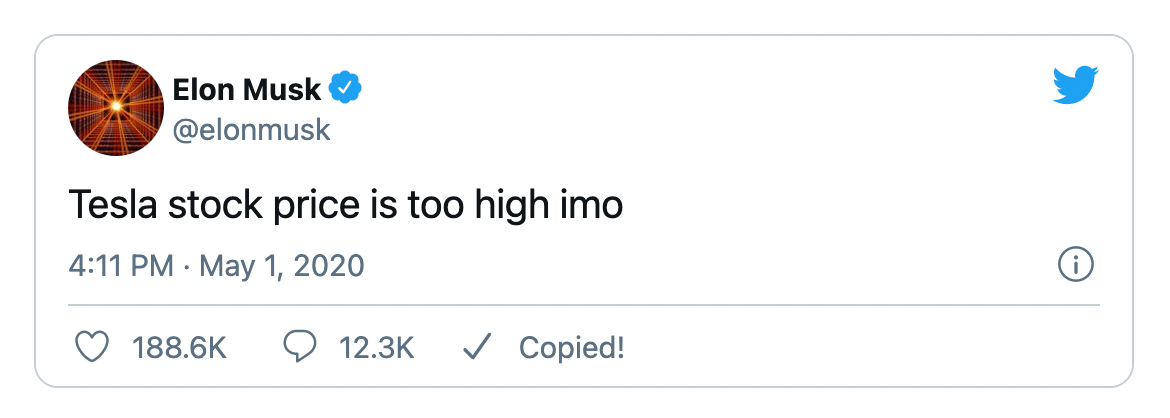 Elon Musk Tweet