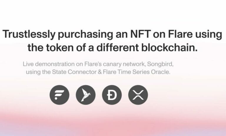 Trustless purchase of an NFT on Flare using the token of another blockchain.