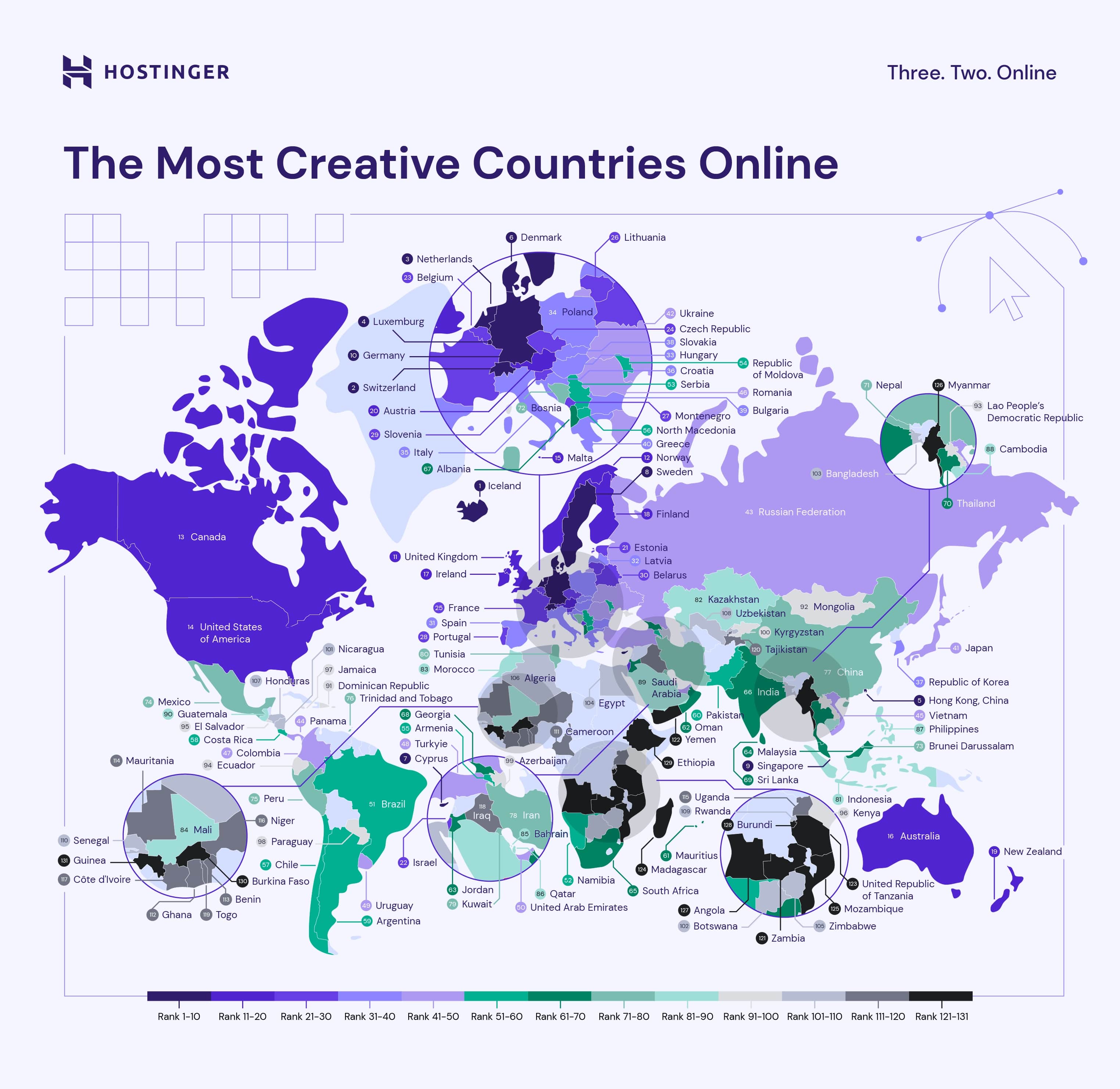 Most Creative Countries Online