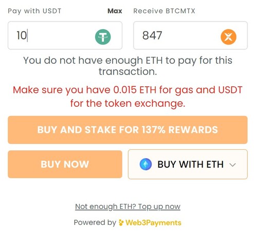 Bitcoin Minetrix token presale purchase