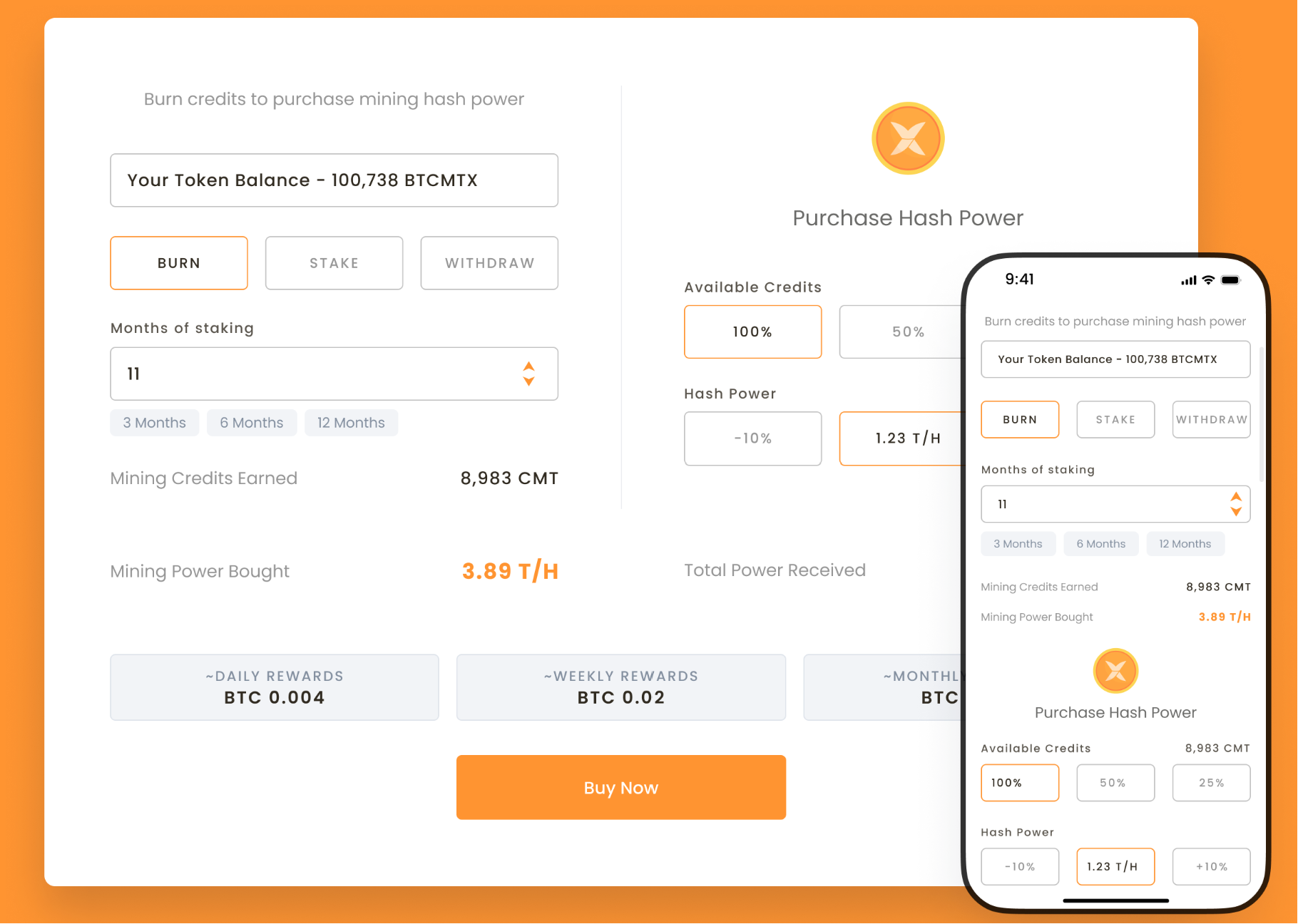 Bitcoin Minetrix BTC Mining Dashboard