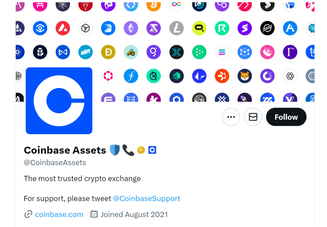 Coinbase Assets Account on X