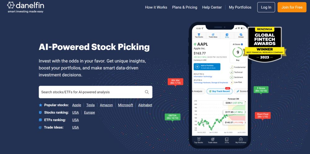Danelfin AI Stock Tips Homepage