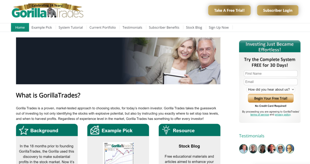 GorillaTrades Trading Homepage