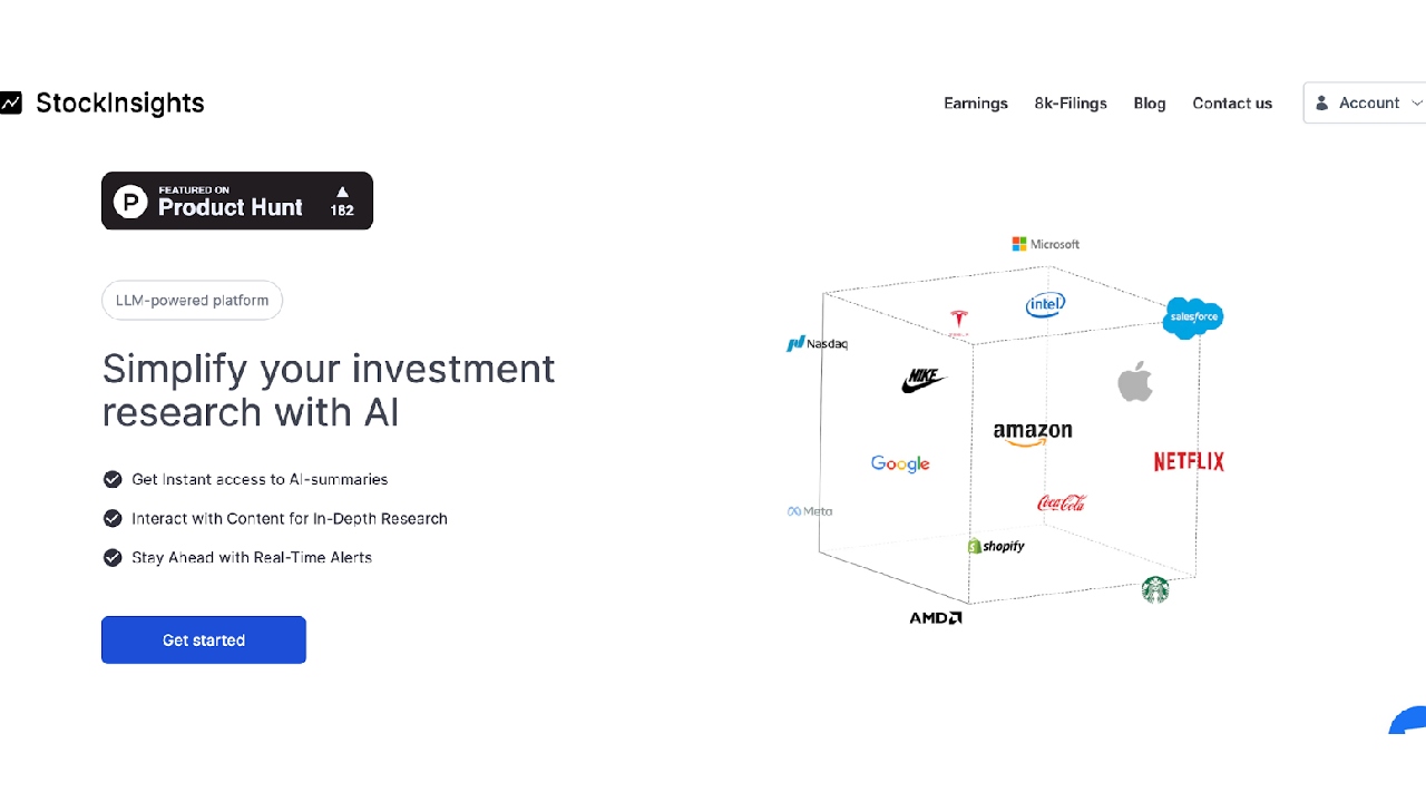 StockInsights AI stock predictor's signup page