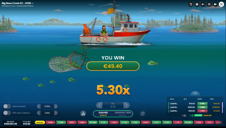 Big Bass Crash crash game