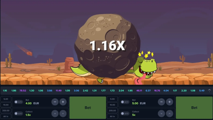MyStake Dino crash gambling game
