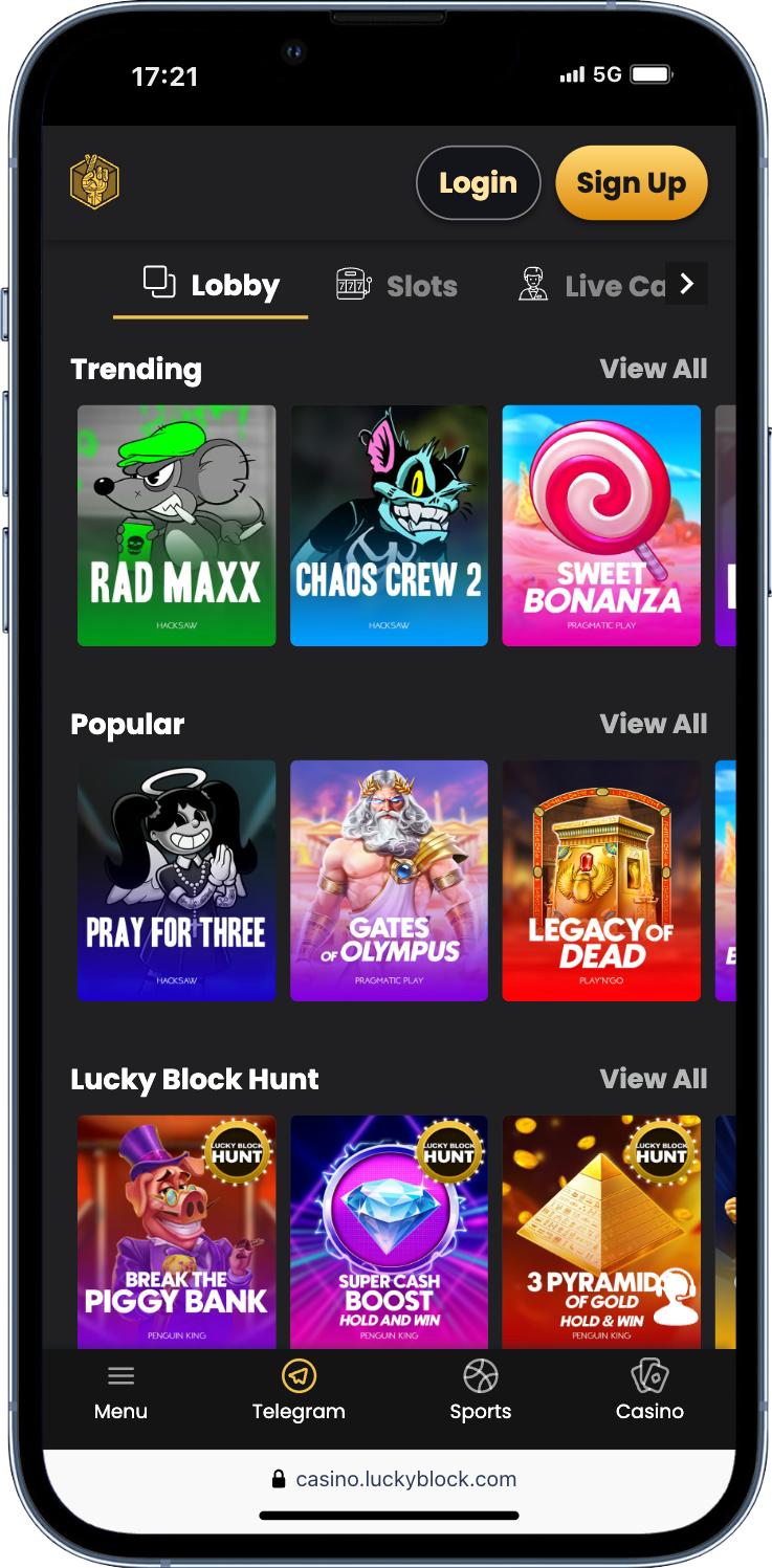Lucky Block - best crypto casino for slot games