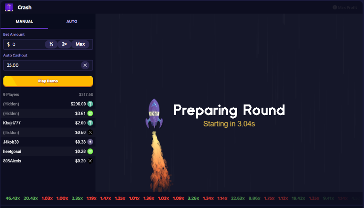 Roobets Crash crash game