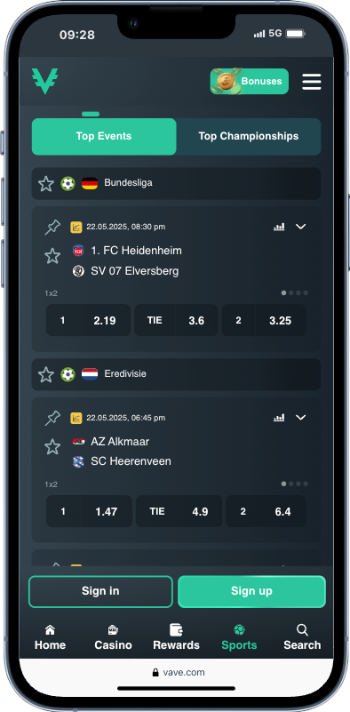 vave - bitcoin sports betting site