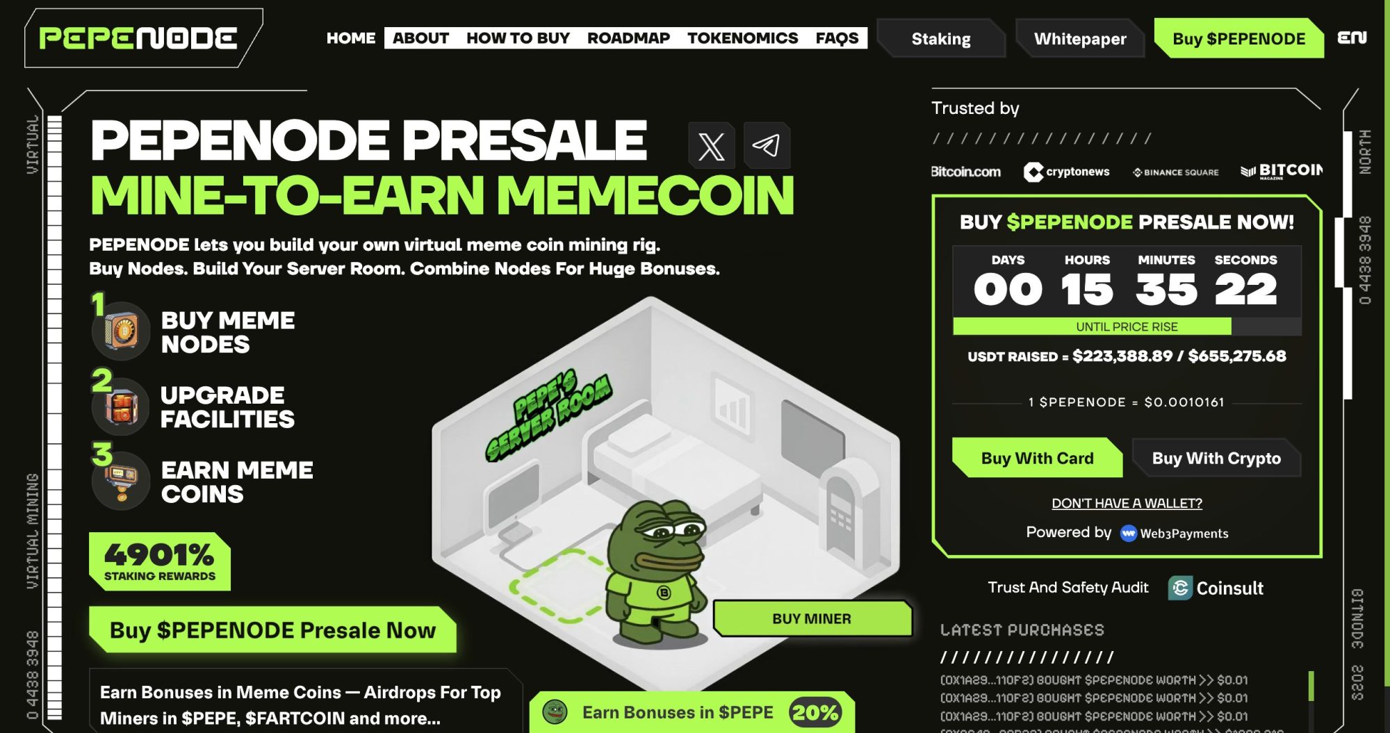 PEPENODE Crypto Home Page