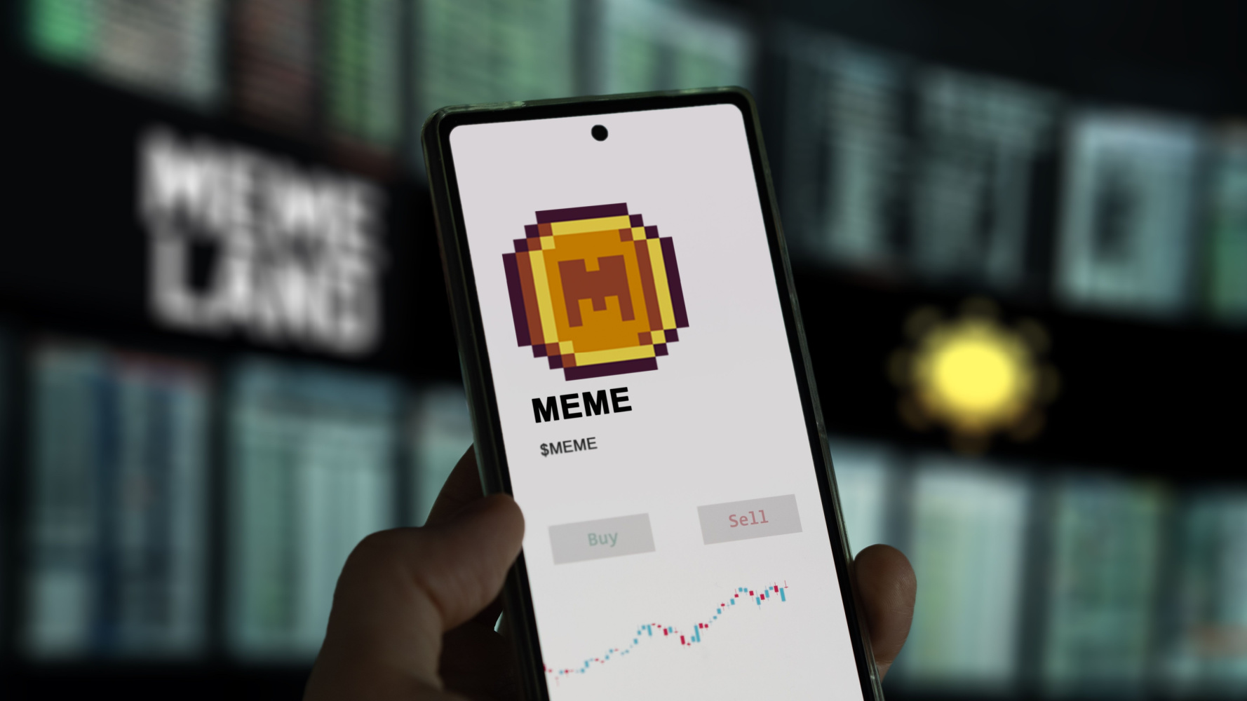 meme coin on smartphone