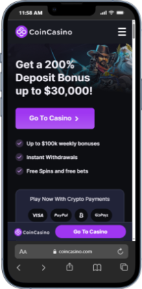 CoinCasino BNB casino homepage