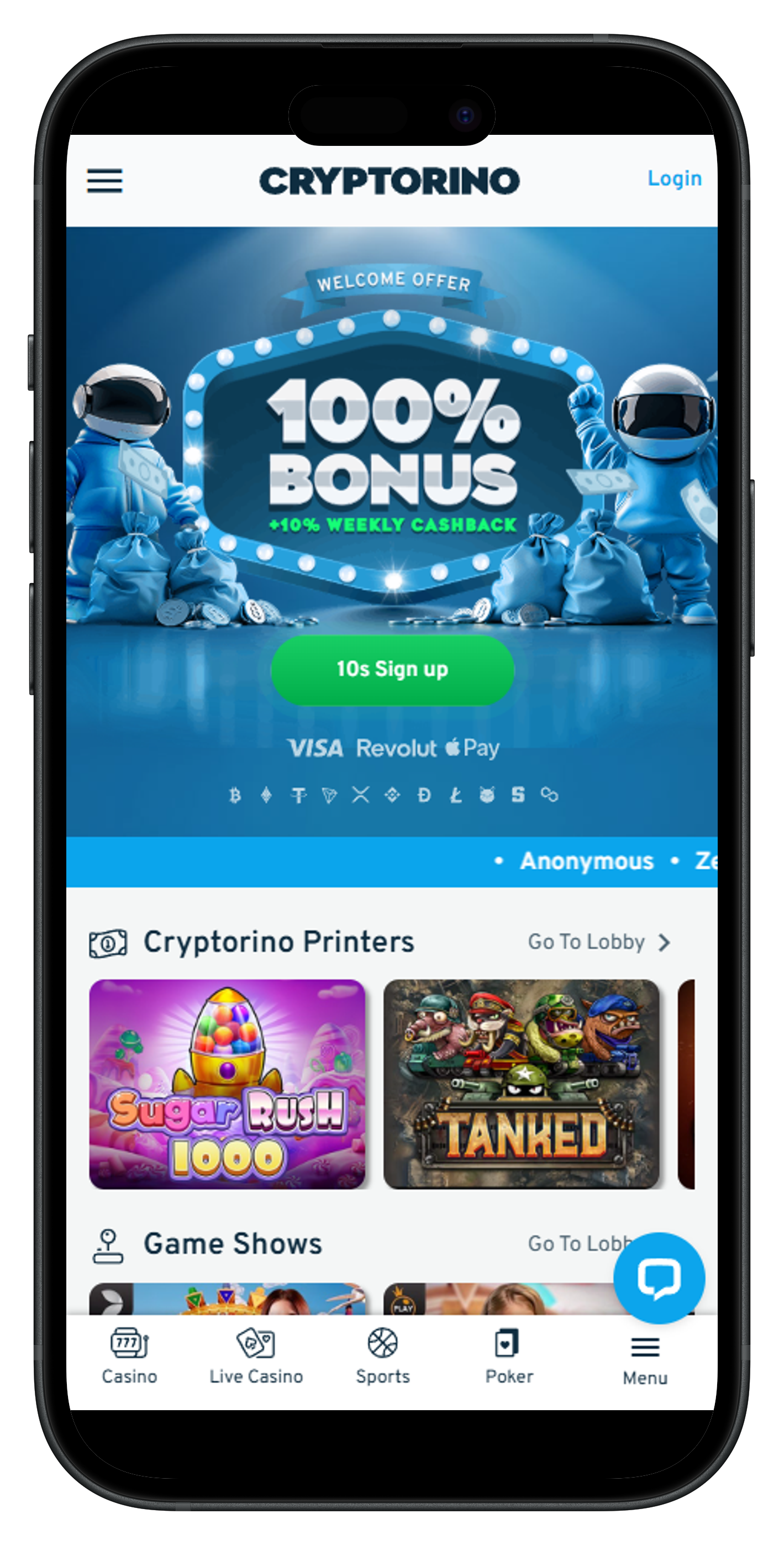 Cryptorino on a phone best ethereum casinos