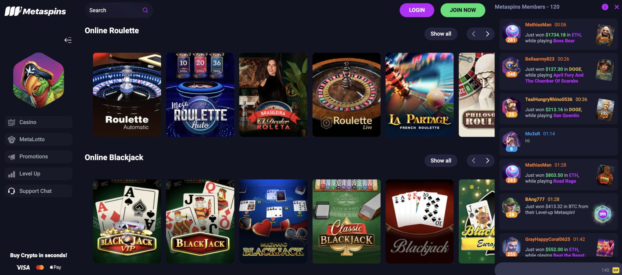 Metaspins crypto casino review 