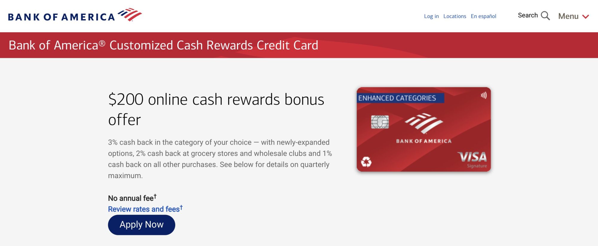 Bank of America® Customized Cash Rewards Card