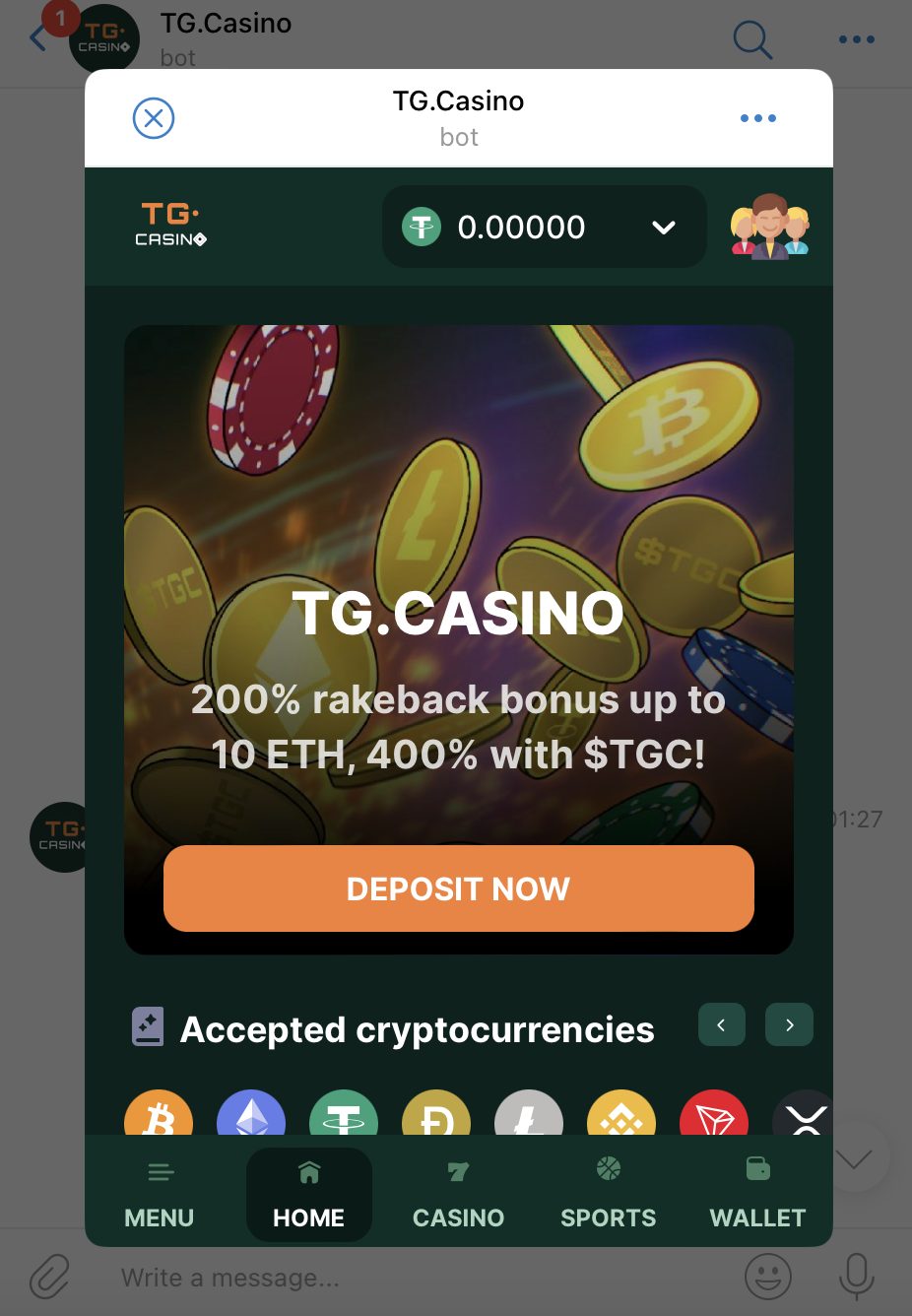 TG.Casino Telegram casino