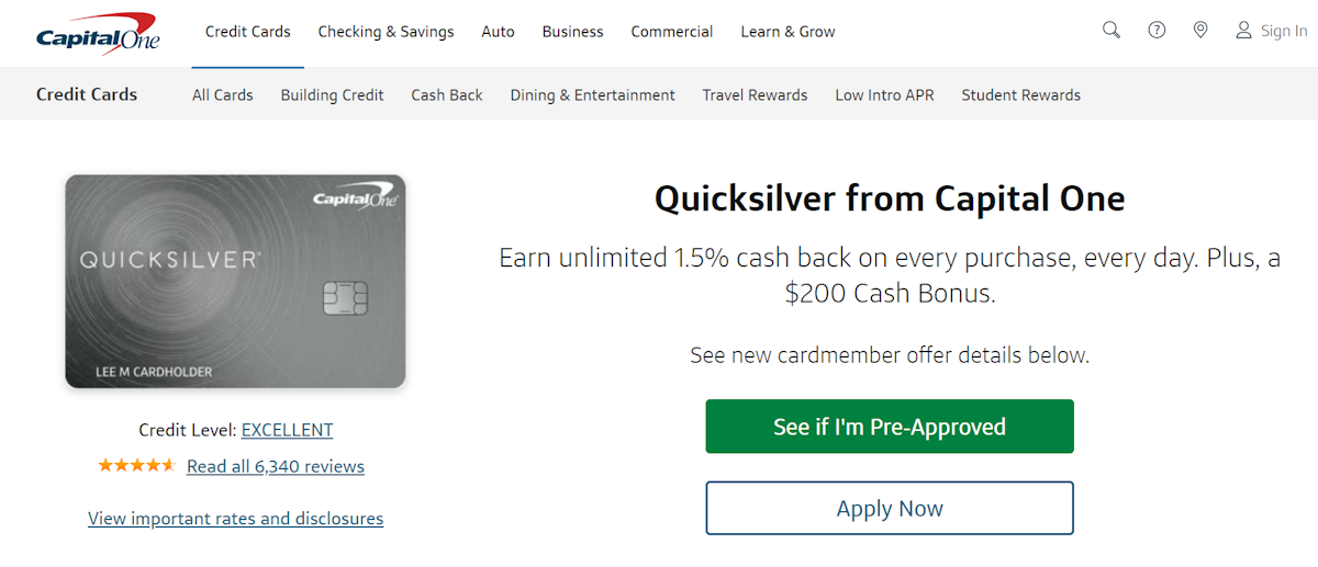 quicksilver capital one