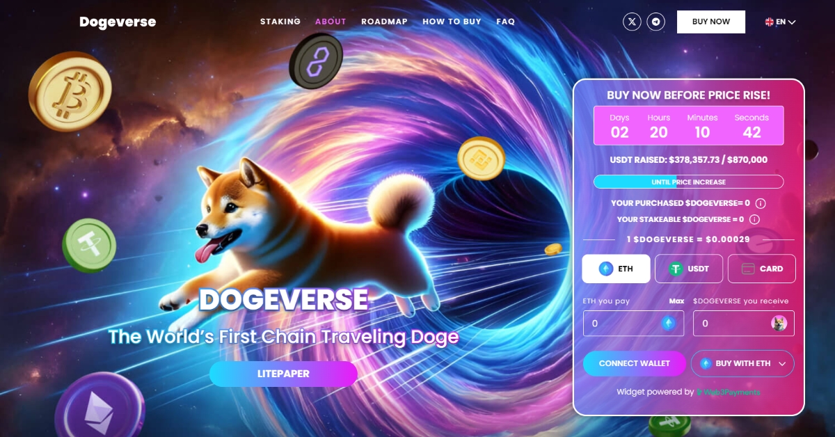 $DOGEVERSE new cross-chain crypto meme coin in presale.