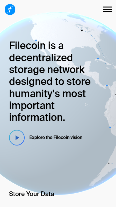 Filecoin homepage