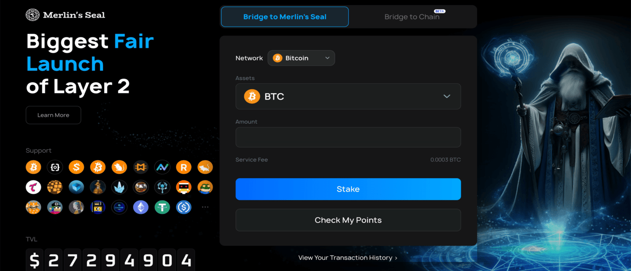 Merlin Chain Staking Dashboard