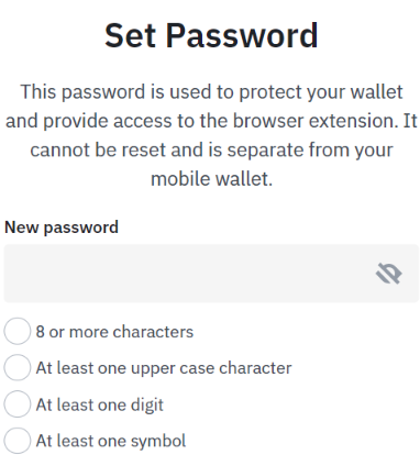 set password for crypto wallet