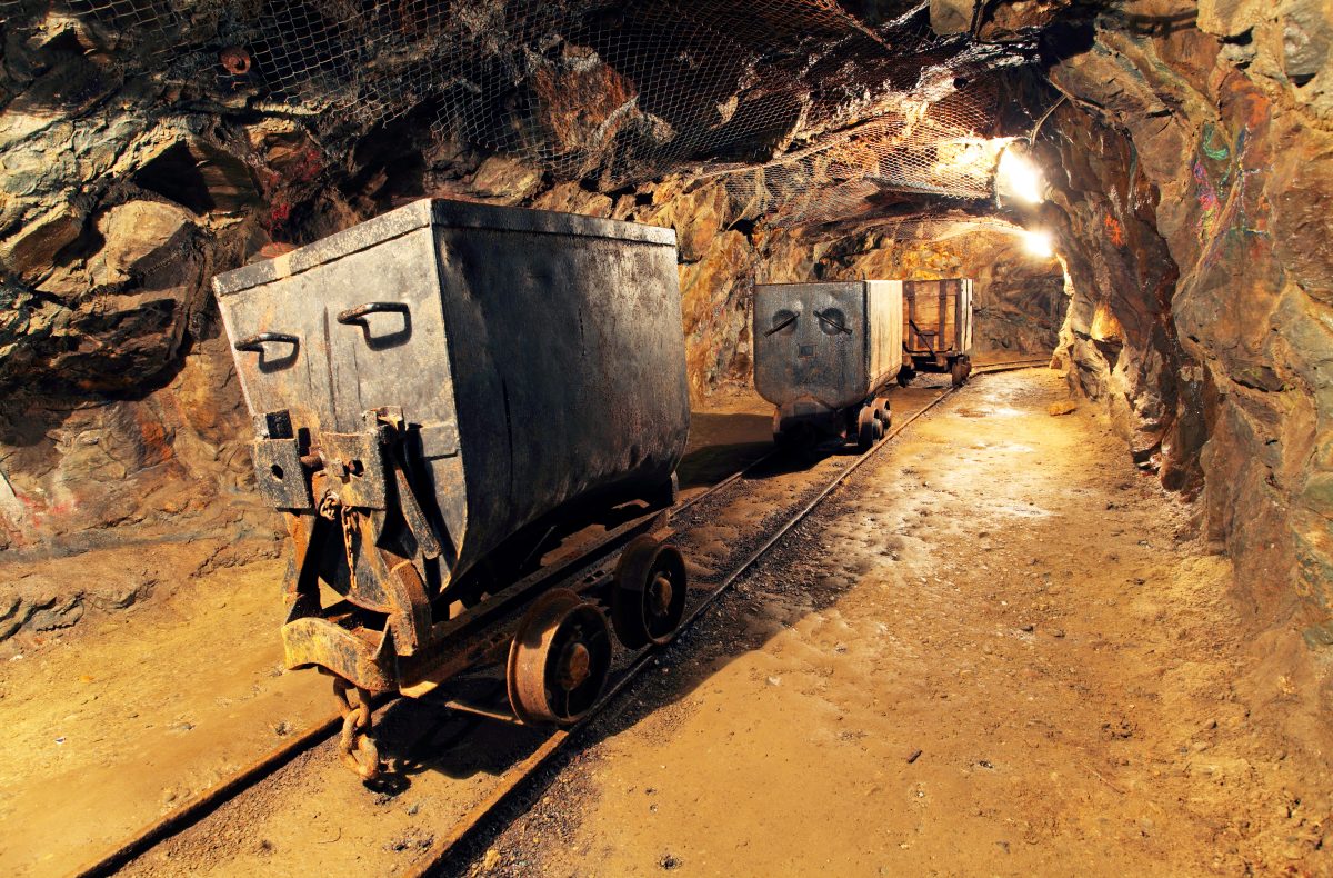 Carts in a gold mine