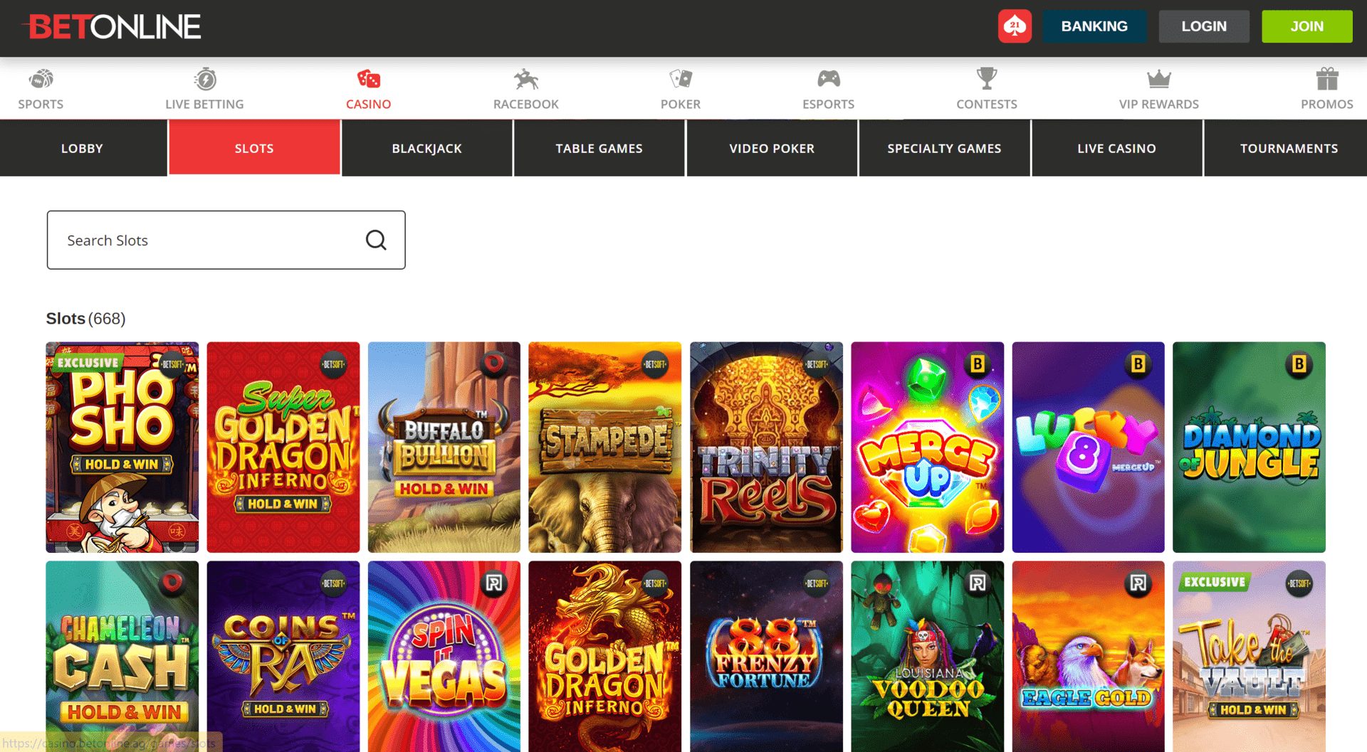 BetOnline slots games online for real money