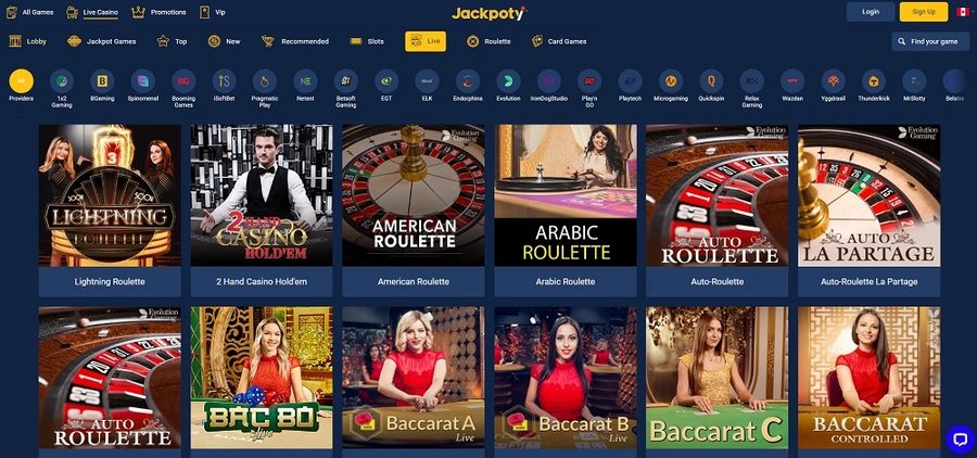 Step into Jackpoty’s luxurious live casino and play 500+ games from Evolution