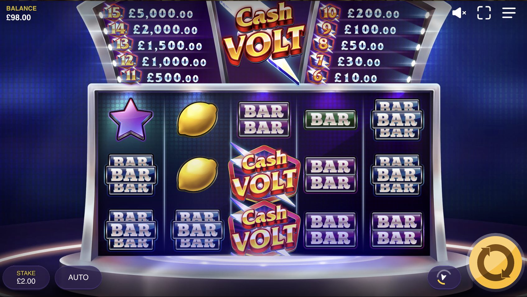 Cash Volt Slot Game from Rival Games