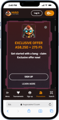 hugo casino australian gambling site